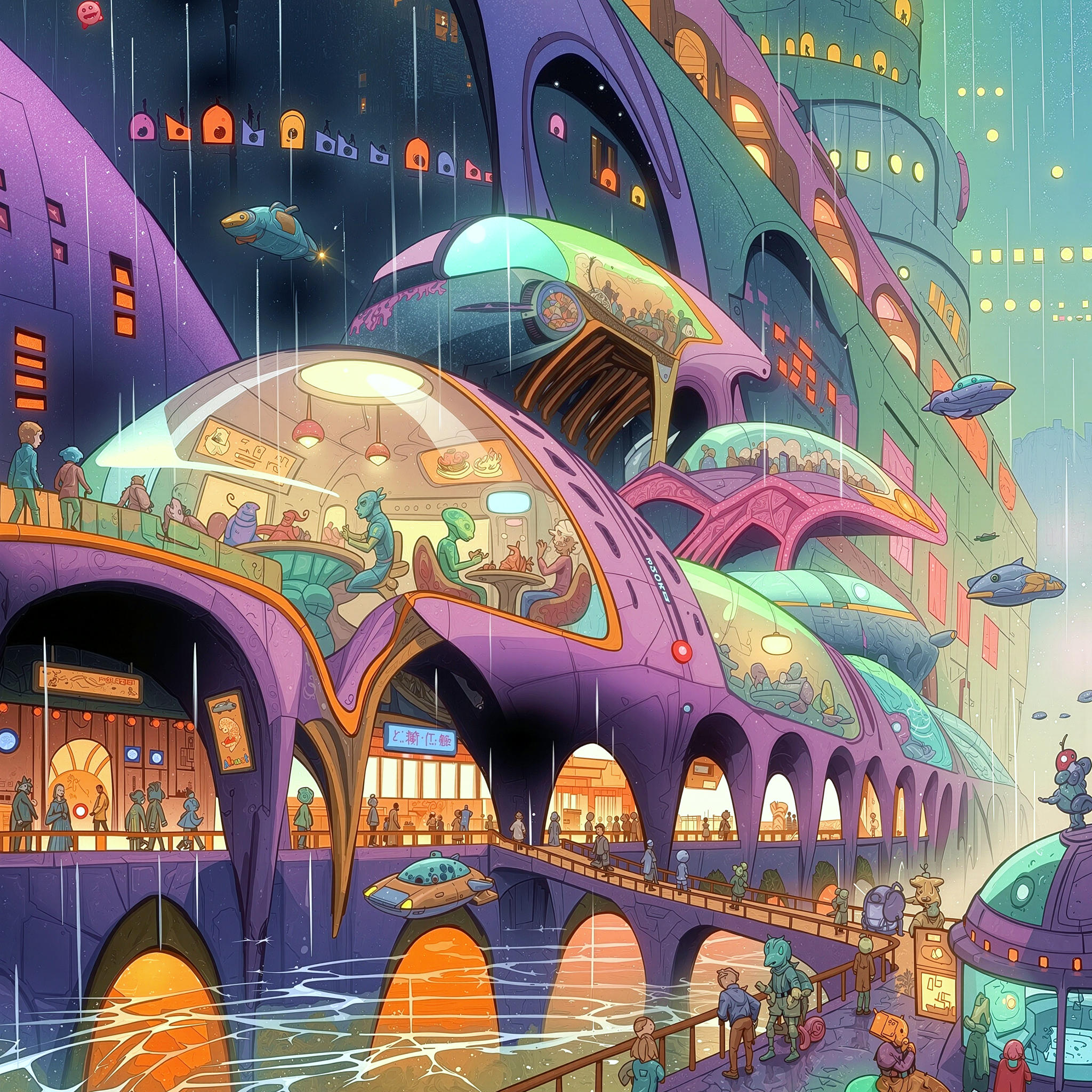 Yerevan street grid at dusk